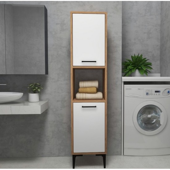 Arnetti Daminol 5 Shelves 2 Doors Multi-Purpose Bathroom Cabinet, 